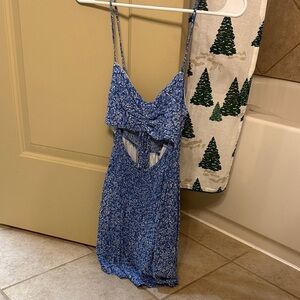 American Threads Blue and White Patterned Dress